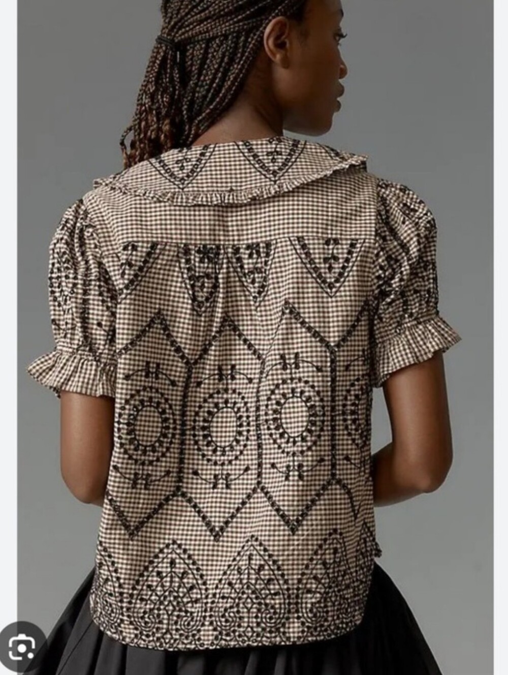 Anthropologie The Keira Gingham Blouse by Pilcro | - Picture 2 of 13